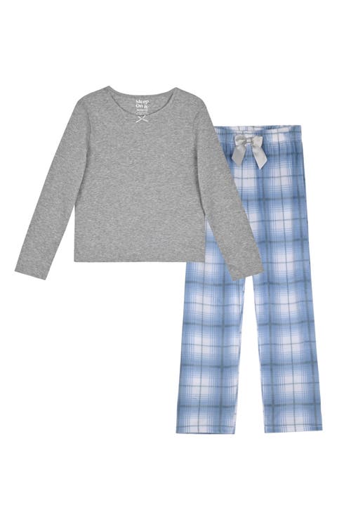 Kids' Long Sleeve Thermal & Plaid Pajama Pants Set (Big Kid)