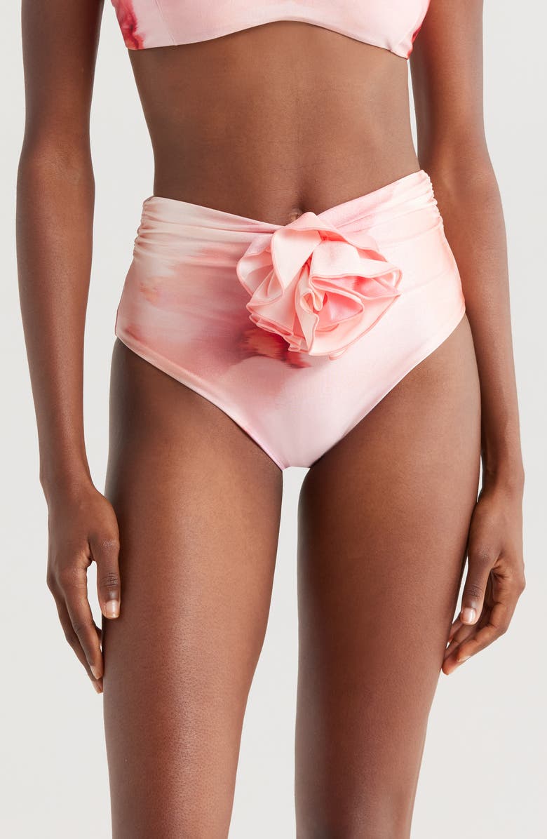 BOAMAR Sienna Ruffle Flower Bikini Bottoms, Main, color, Flora