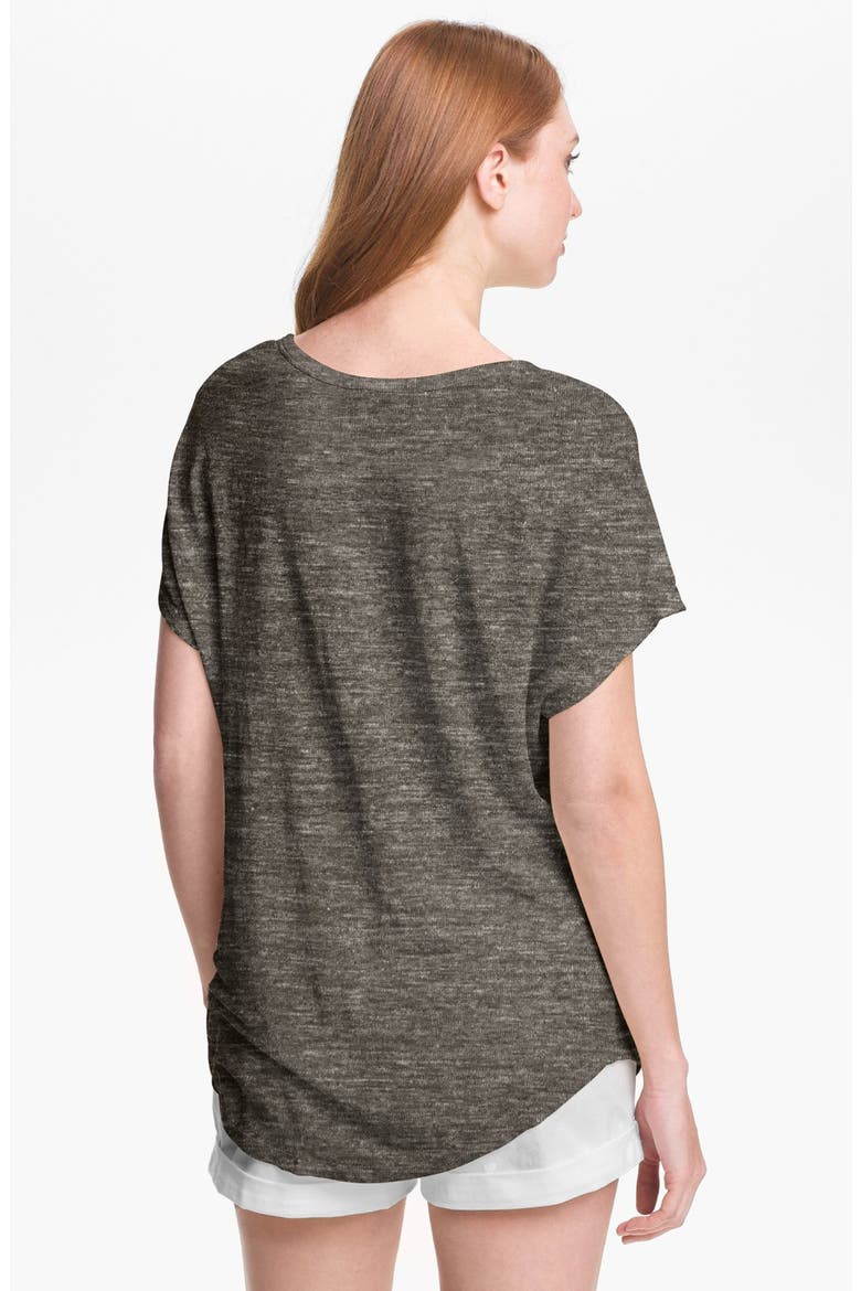 'Maddie' Linen Tee, Alternate, color, HEATHER CHARCOAL