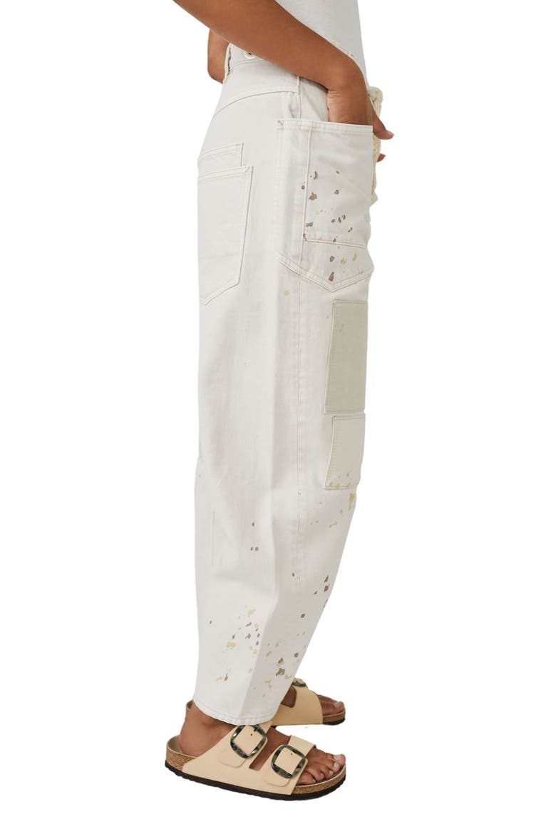 Moxie Paint Fleck Cotton Utility Pants, Alternate, color, WHITE