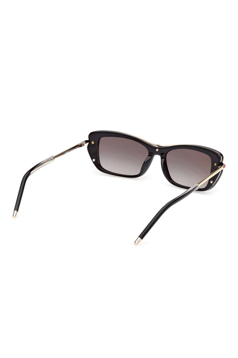 53mm Butterfly Sunglasses, Alternate, color, BLACK / GOLD / CRYSTAL BLACK