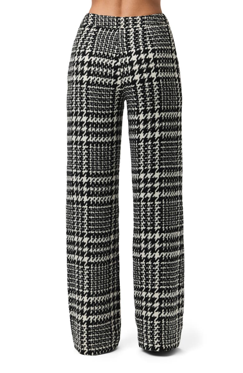 Naked Wardrobe Houndstooth Plaid Straight Leg Pants, Alternate, color, Black /White