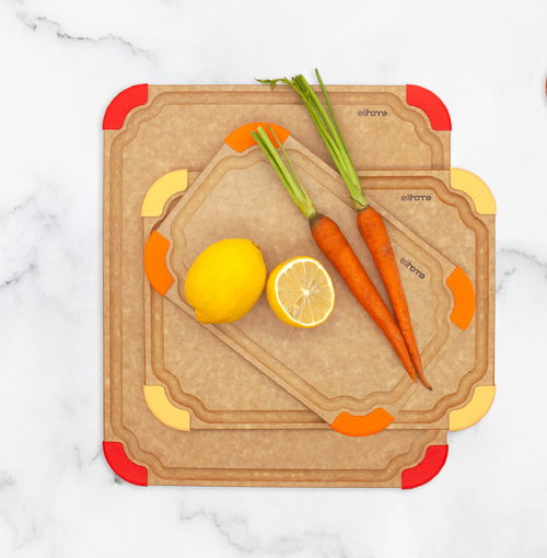 Eli Home Premium Series 3 Pieces Cutting Board Set In Brown