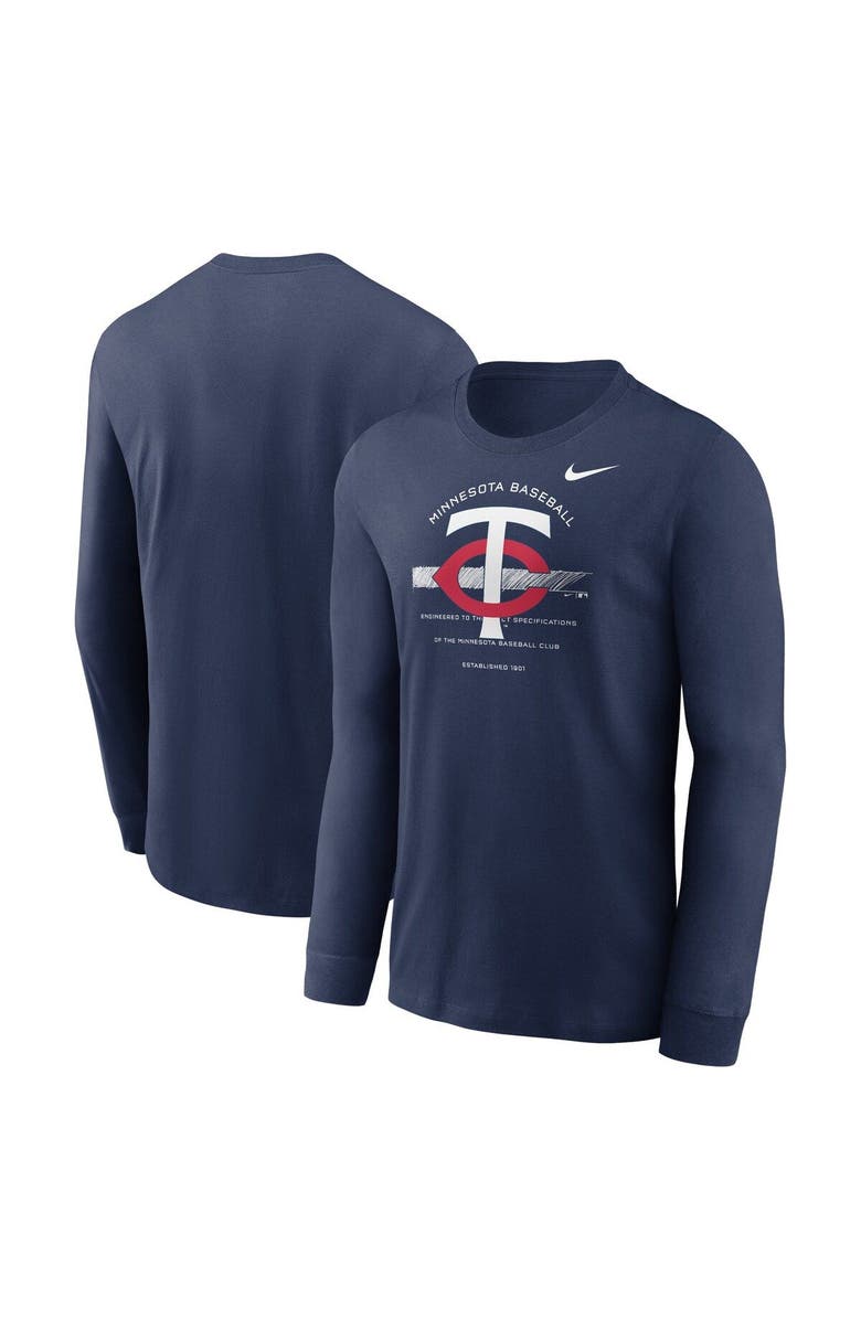 Nike Men's Nike Navy Minnesota Twins Over Arch Long Sleeve T-Shirt, Main, color, Navy