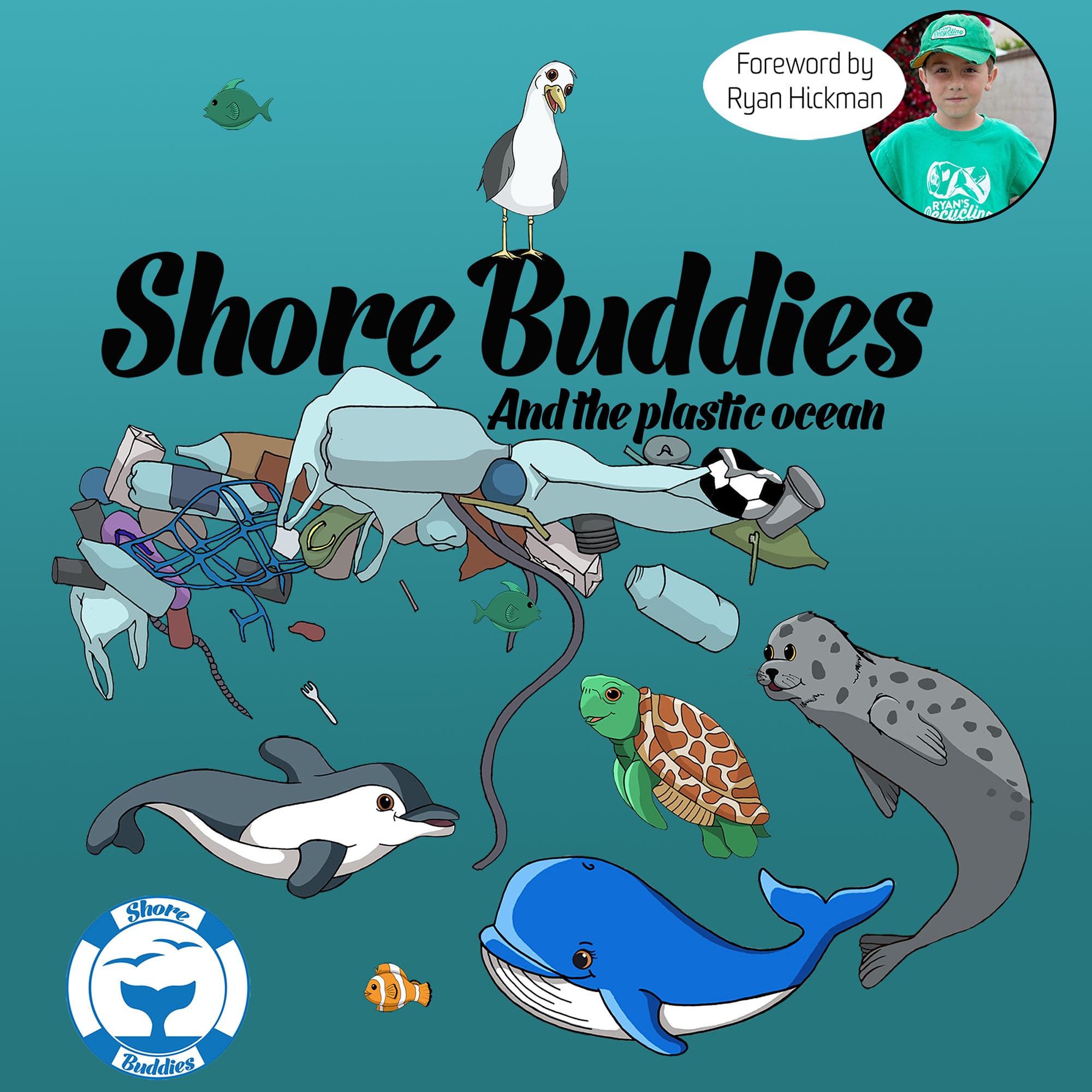 Shore Buddies & The Plastic Ocean Children'S Hardcover Picture Book 35 in Multicolored 