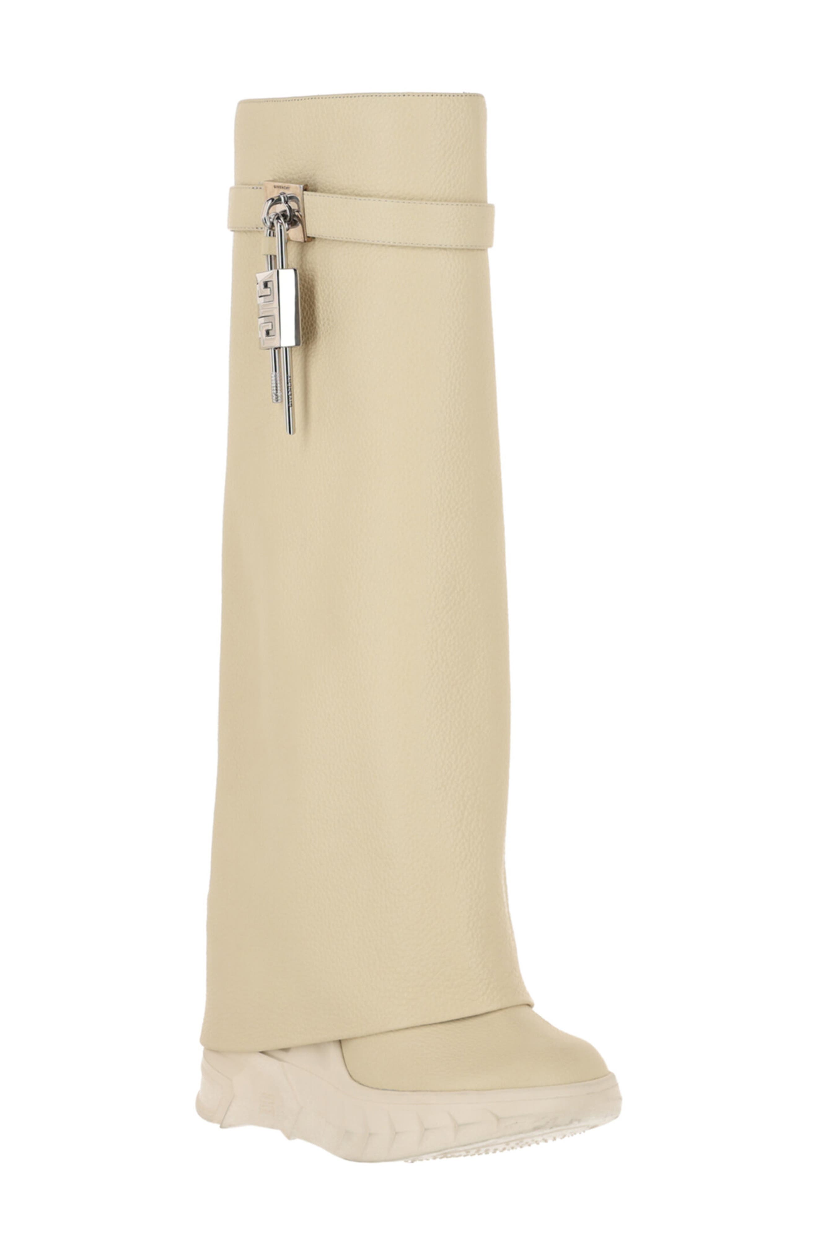 Givenchy Shark Lock Pant Shaft Leather Biker Boot, Main, color, Beige