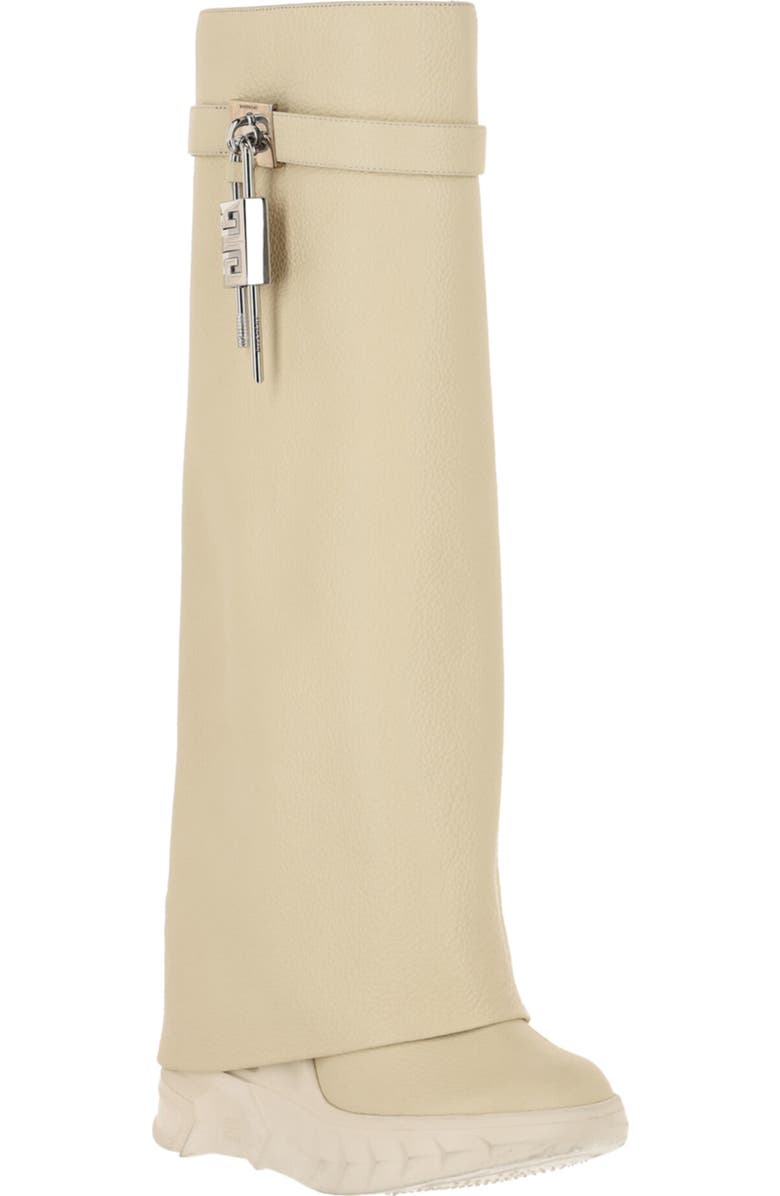 Givenchy Shark Lock Pant Shaft Leather Biker Boot, Main, color, Beige