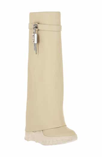 Shark Lock Pant Shaft Leather Biker Boot