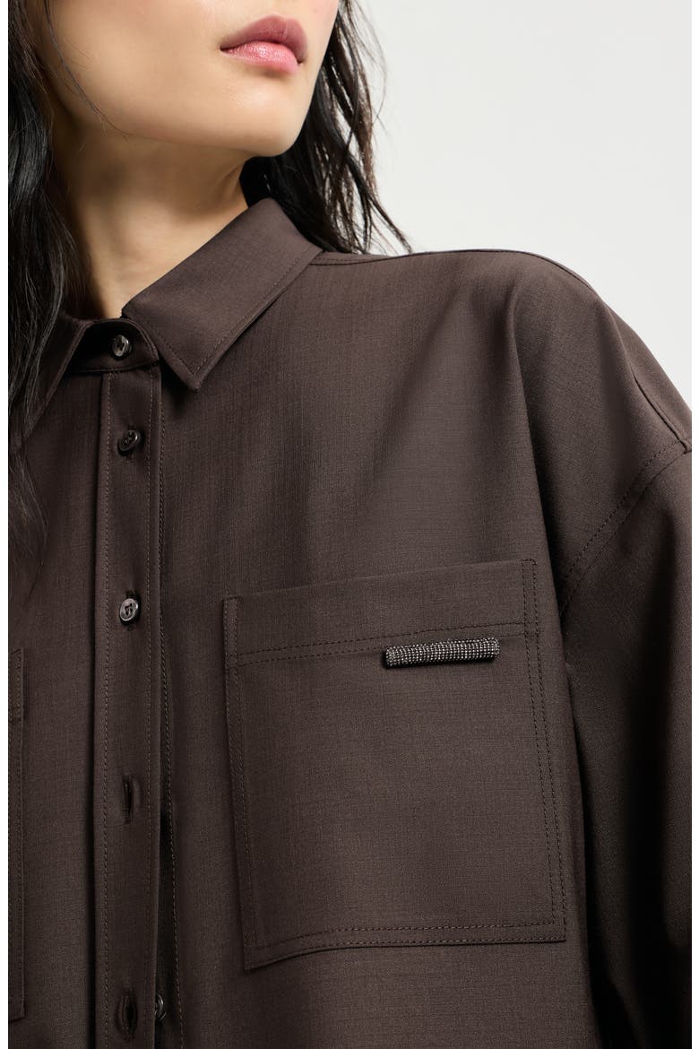 Tropical Luxury Wool shirt, Alternate, color, Brown