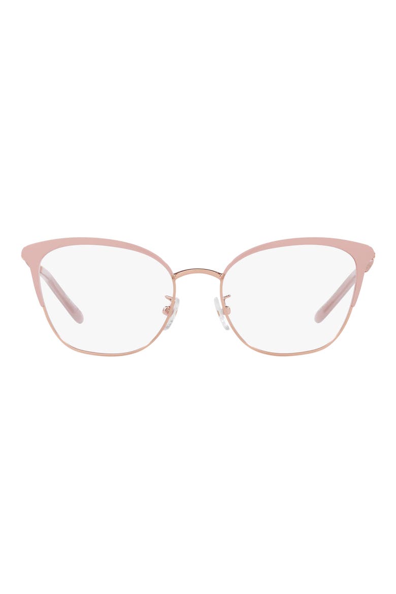 53mm Square Optical Glasses, Main, color, ROSE GOLD
