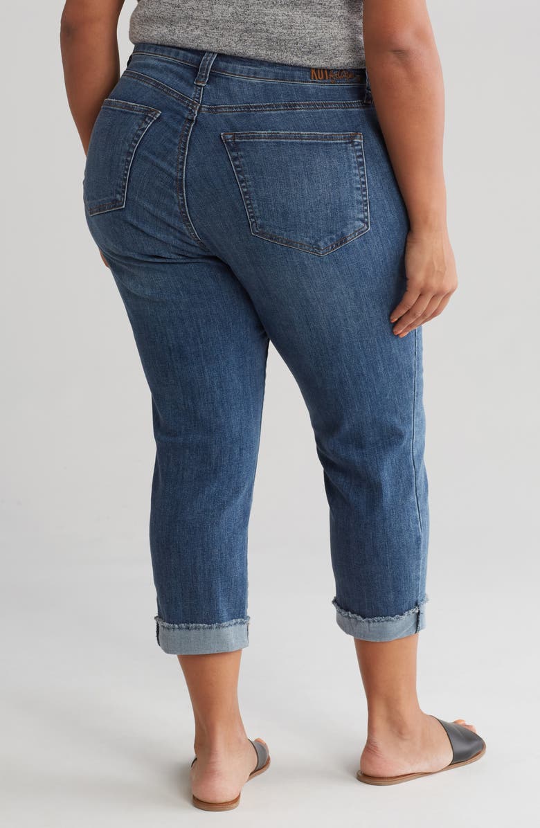 KUT from the Kloth Abigail High Waist Crop Straight Leg Jeans, Alternate, color, Aven