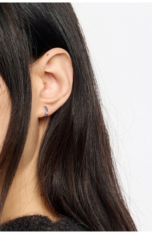 Bimba Y Lola Mini Hoop Earrings With Crystal In Silver