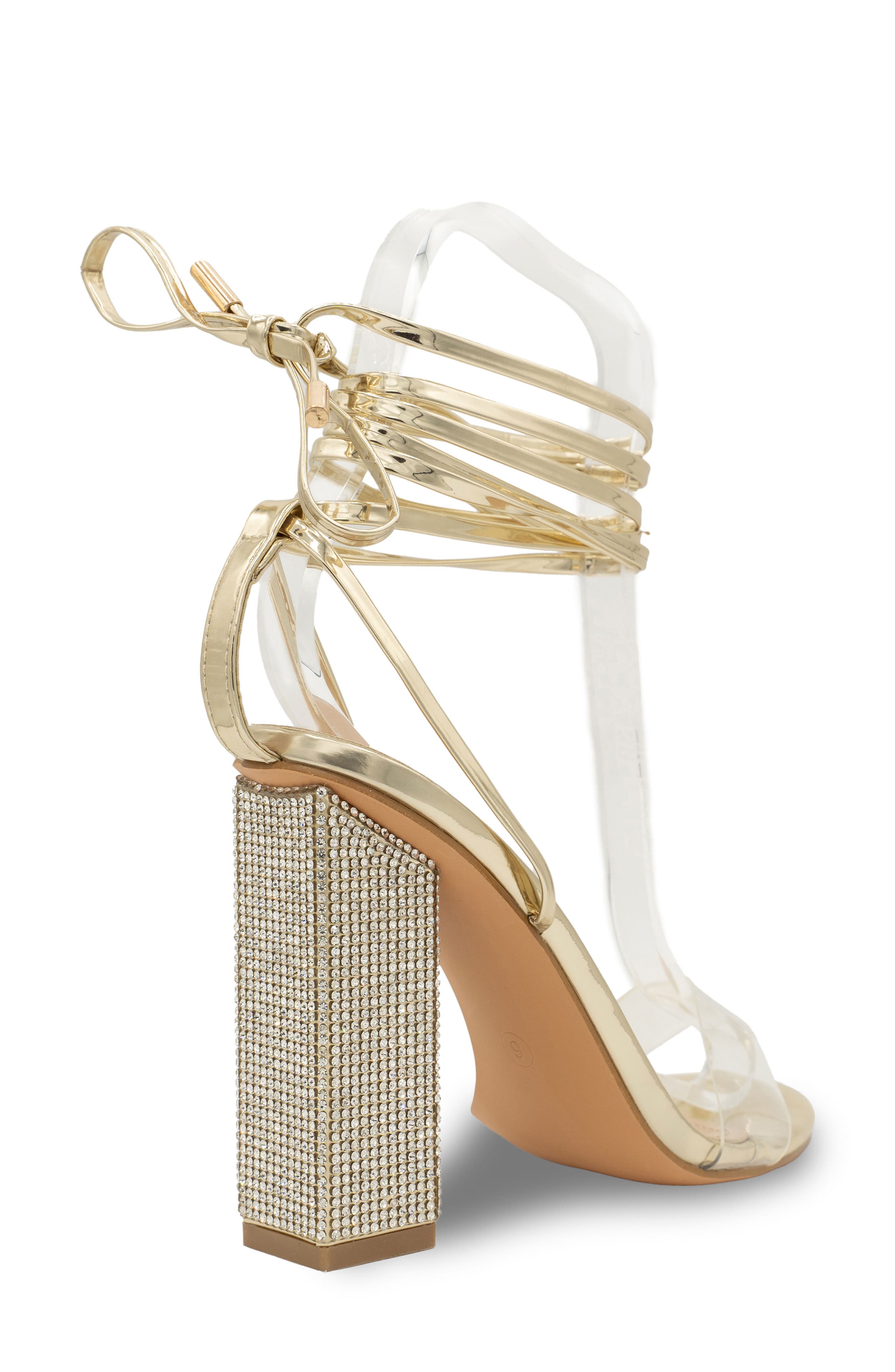 Silver Ankle Wrap Sandal, Alternate, color, GOLD