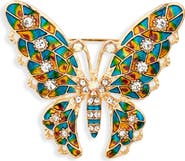CLIFTON WILSON Embellished Butterfly Lapel Pin