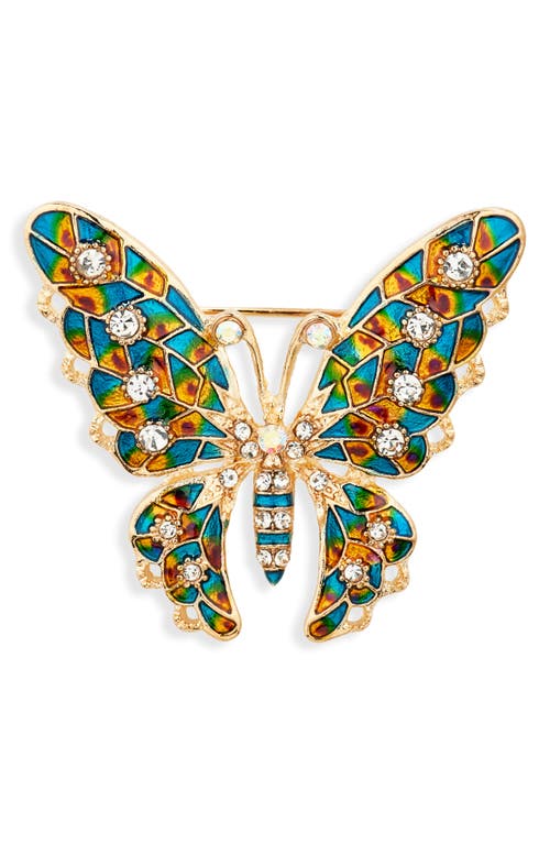 Clifton Wilson Embellished Butterfly Lapel Pin