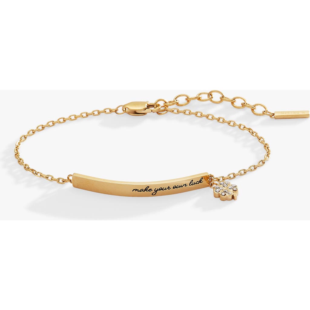 Alex And Ani Make Your Own Luck Inline Bracelet In Gold