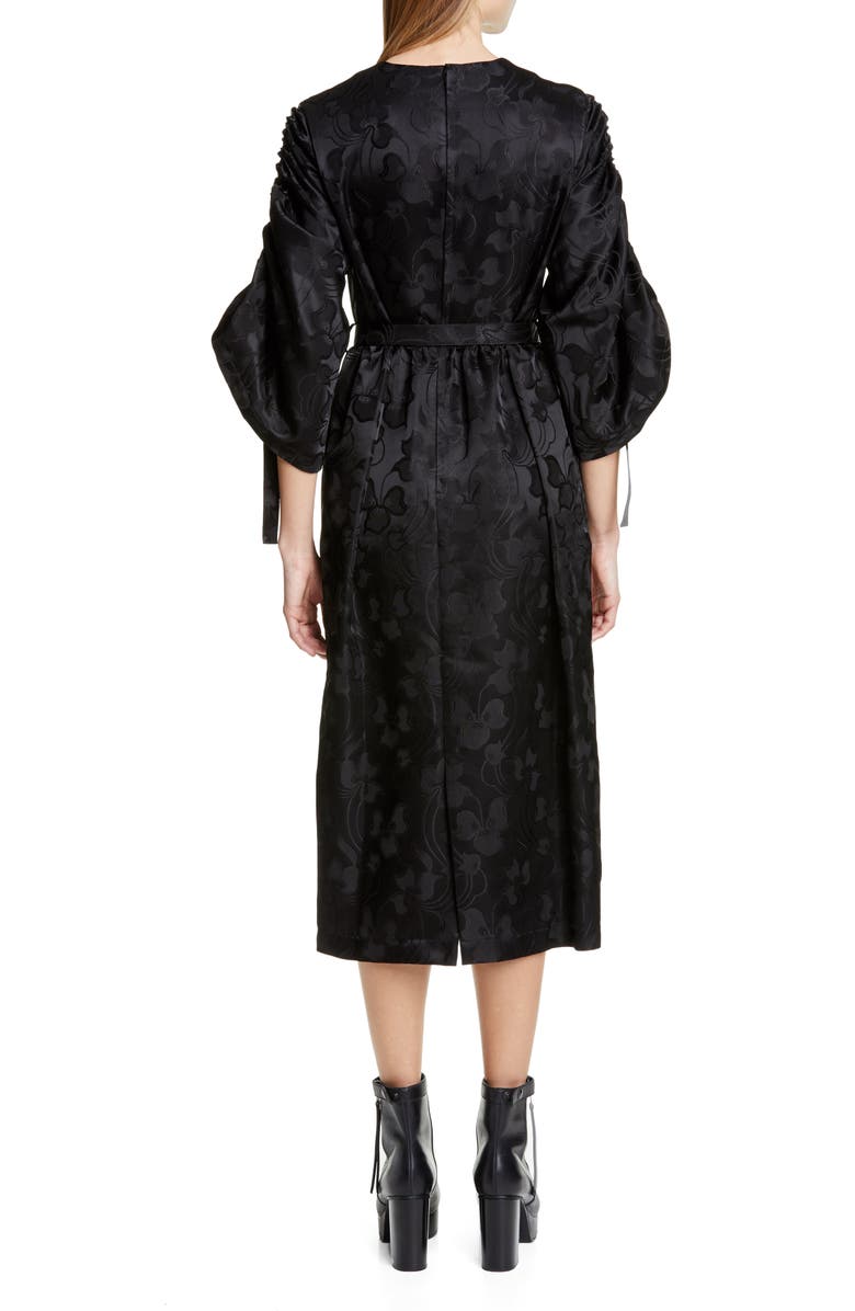 Noir Kei Ninomiya Belted Floral Jacquard Midi Dress, Alternate, color, 