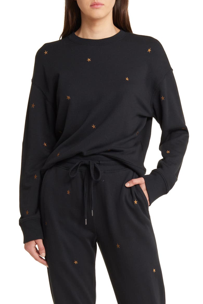 Ramona Star Cotton Modal Sweatshirt, Main, color, BRONZE STAR EMBROIDERY