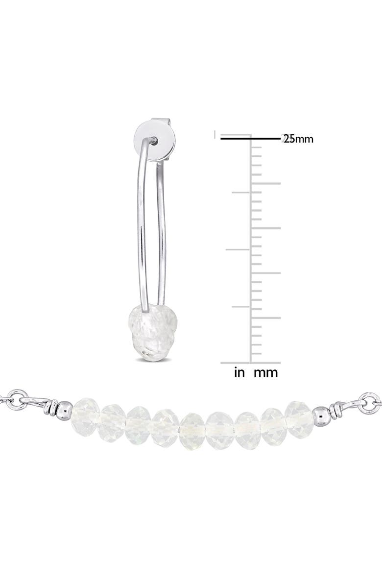 DELMAR White Topaz Beaded Earrings, Bracelet & Necklace Set, Alternate, color, White