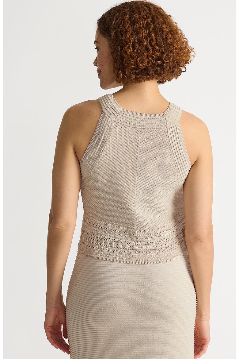 Gassed Cotton Pointelle Halter Top Sweater Set Top, Alternate, color, Blush Whisper