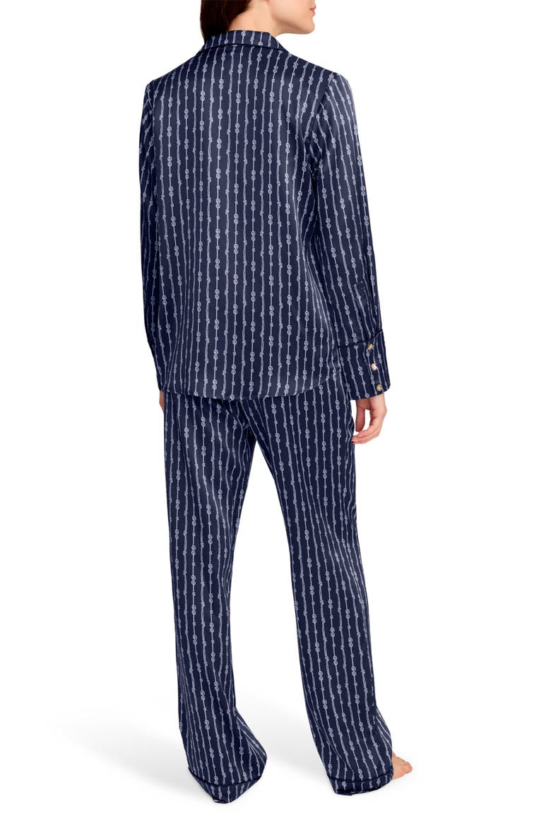 Silk Pajama Set, Alternate, color, NAVY