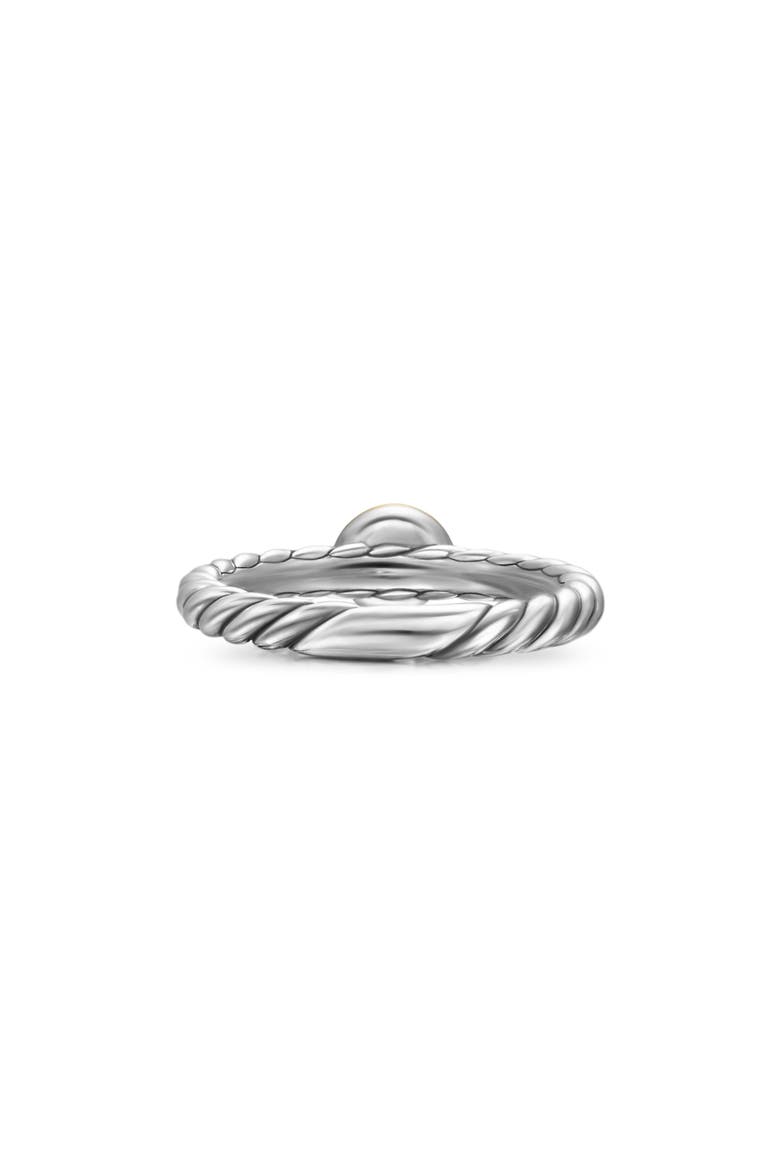 Petite Cable Ring in Sterling Silver with 14K Yellow Gold, Alternate, color, SILVER/ GOLD/ BLUE TOPAZ