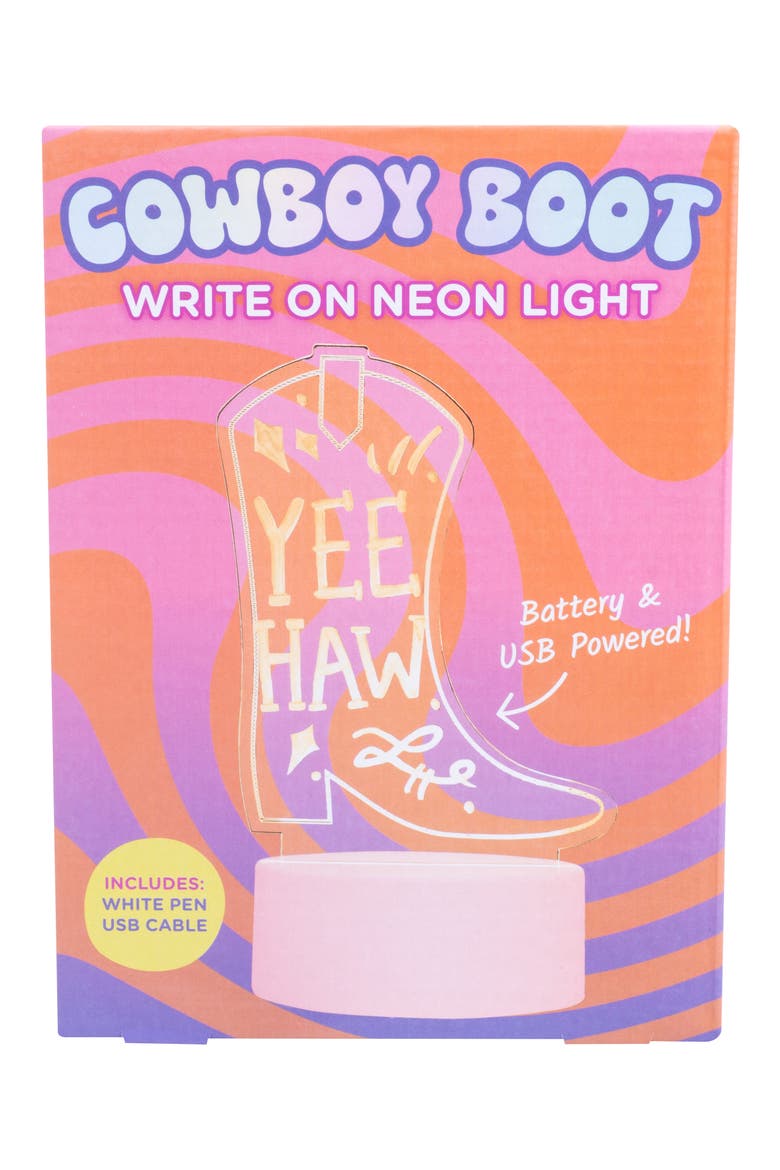 Write-On Neon Cowboy Boot Light, Main, color, NONE
