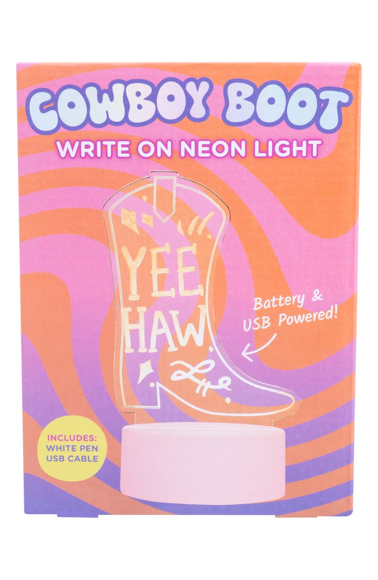 Fizz Creations Write-On Neon Cowboy Boot Light, Main, color, 