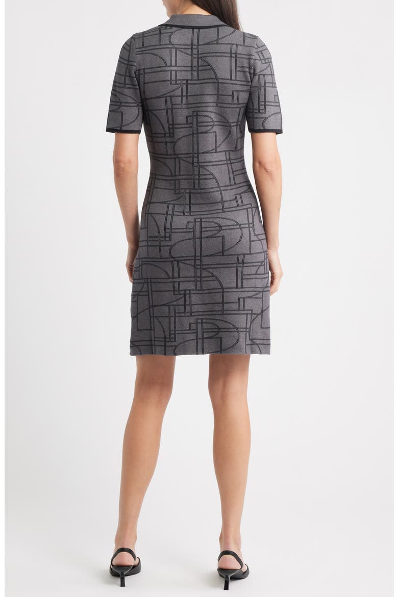 Jacquard Polo Minidress, Alternate, color, HEATHER GREY