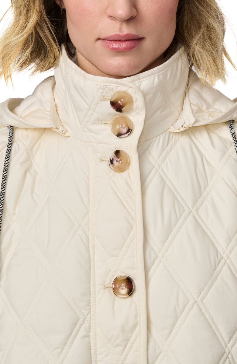 Bernardo Diamond Quilted Hooded Liner Jacket, Alternate, color, Fresh Cream