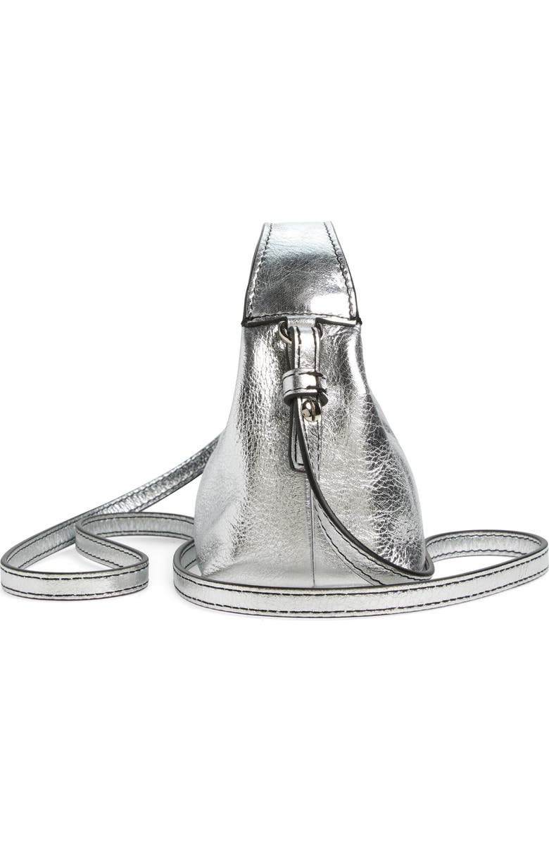 Off-White Micro Arcade Metallic Leather Crossbody Bag, Alternate, color,