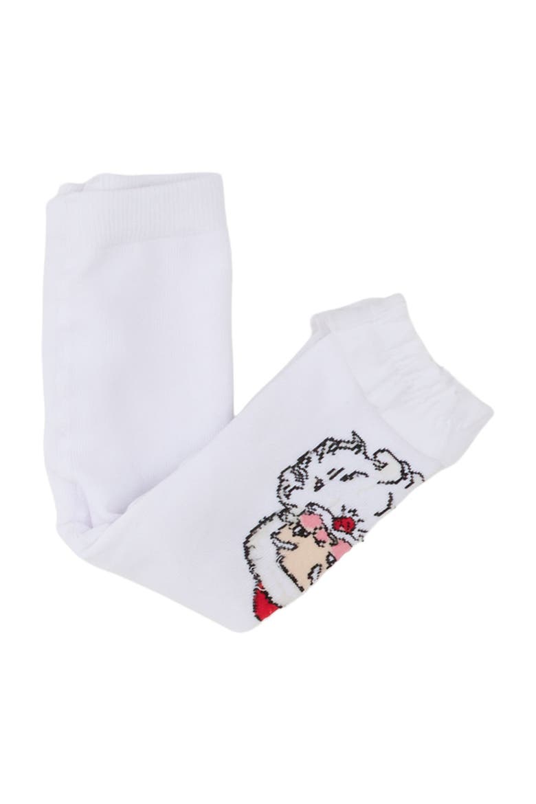Girls Patterned Footless Ruffle Tights, Main, color, Santa Joy