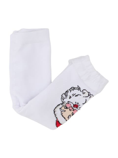 Girls Patterned Footless Ruffle Tights