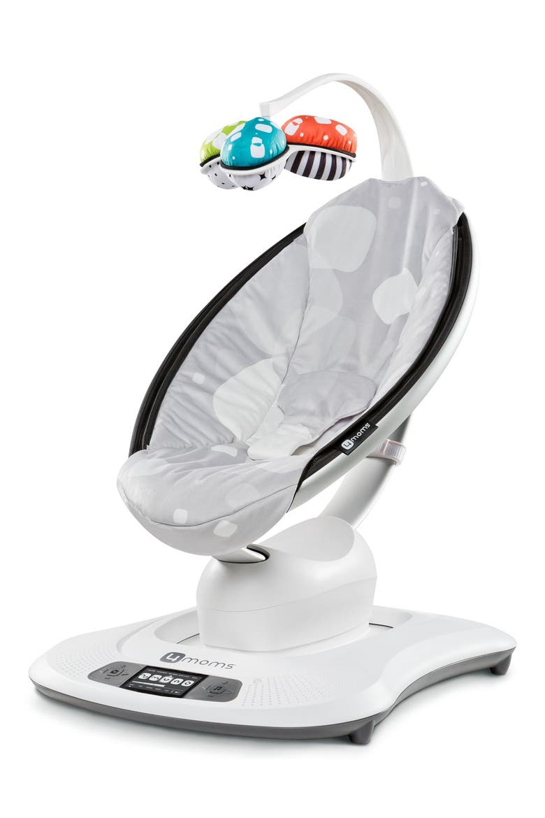 'Plush mamaRoo' Bouncer Seat, Main, color, SILVER PLUSH