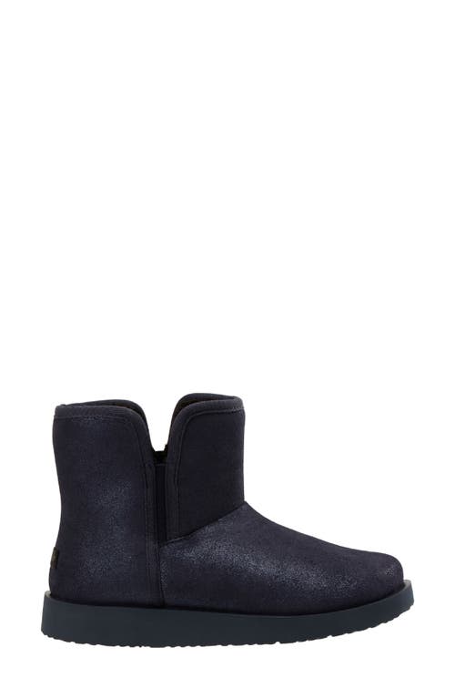 Revitalign Aspen Fireside Faux Fur Lined Leather Bootie Slipper In Blue