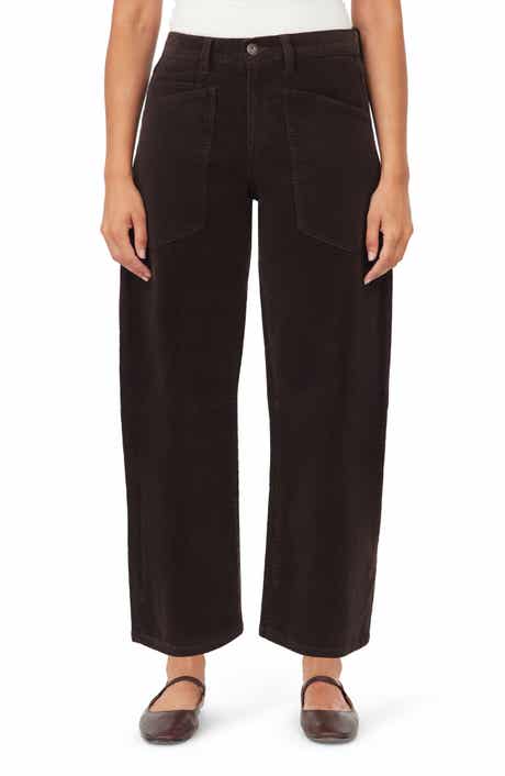 Kensie Corduroy Barrel Leg Ankle Pants