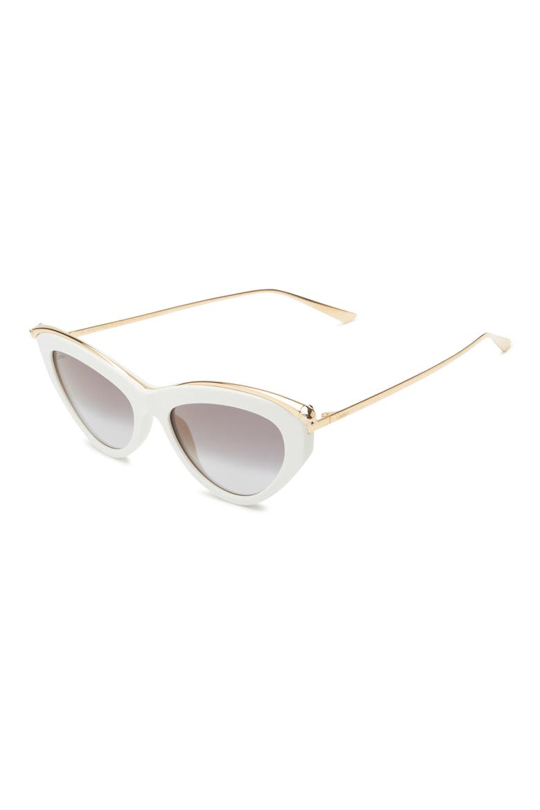 55mm Gradient Cat Eye Sunglasses, Alternate, color, WHITE
