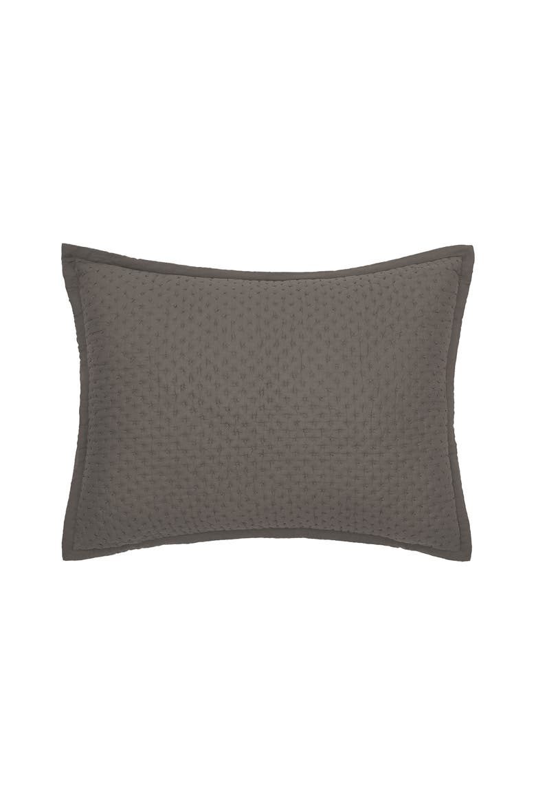 Mila Shale Cotton Standard Sham 20" x 26", Main, color, Gray