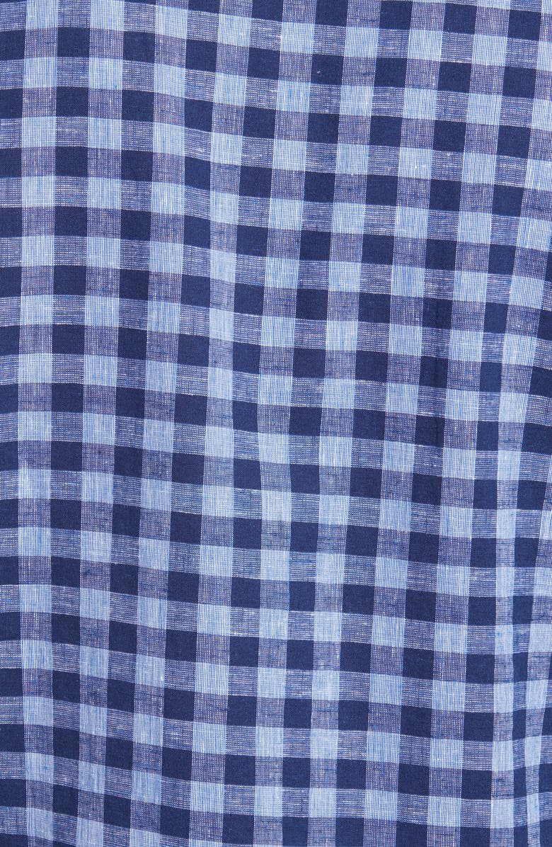 Johnston & Murphy Washed Linen & Cotton Button-Up Shirt, Alternate, color,