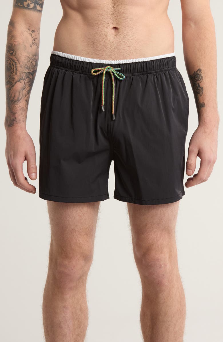 Bugatchi Solid Swim Trunks, Main, color,