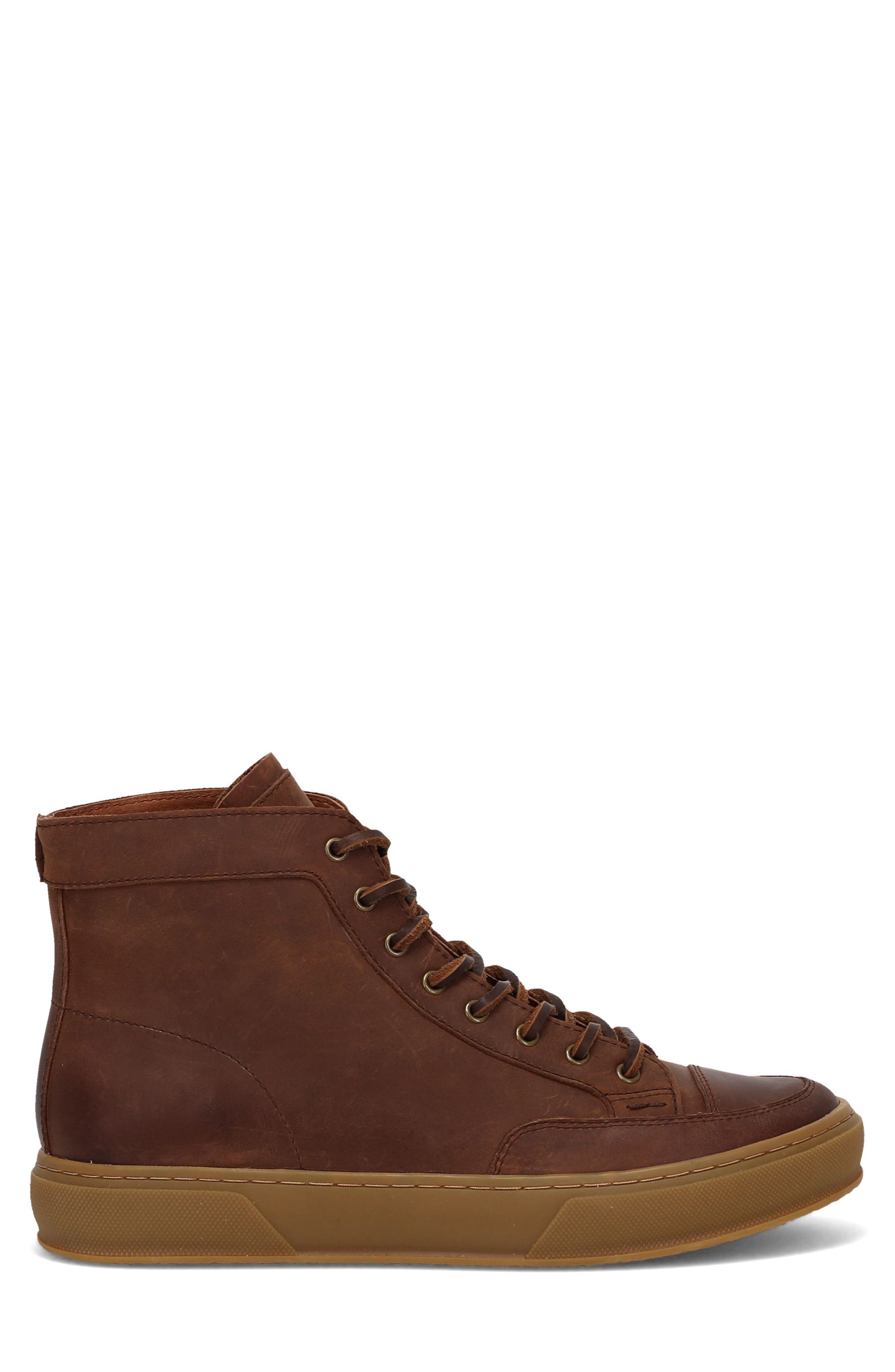 Hoyt Mid Lace Sneaker, Alternate, color, BROWN
