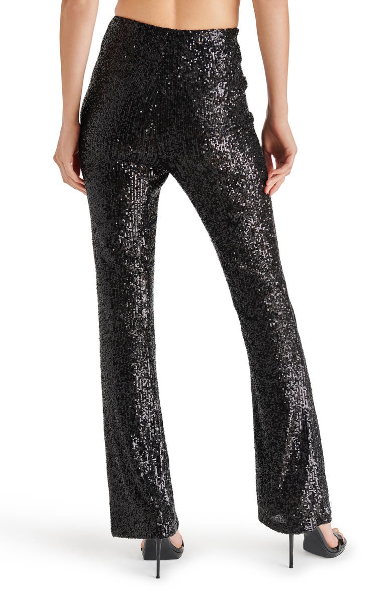 Steve Madden Citrine Sequin High Waist Flare Leg Pants, Alternate, color, 