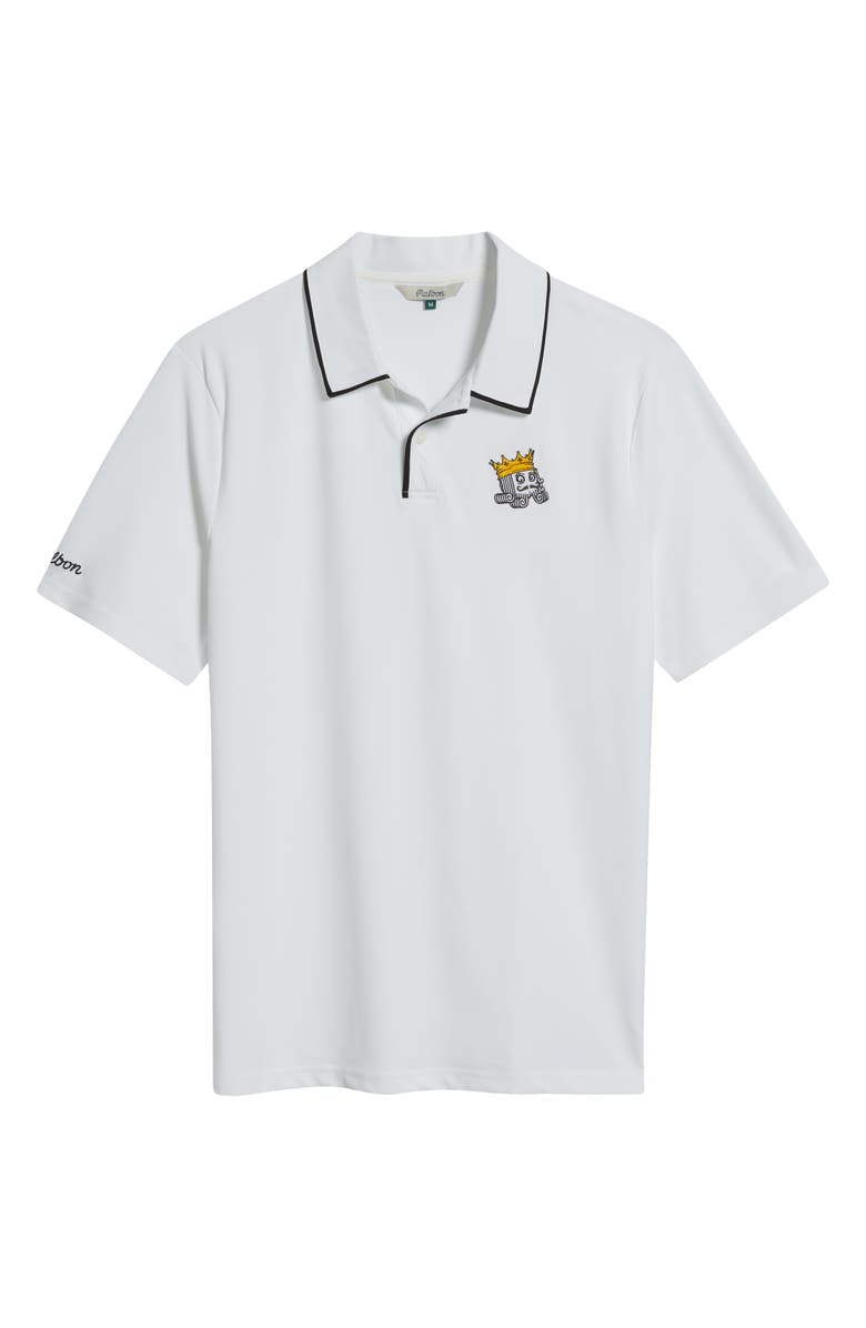 Malbon Golf Fairway Monarch Piqué Performance Golf Polo, Alternate, color, White