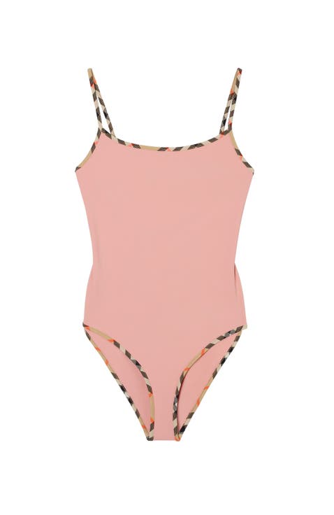 Check Trim Swimsuit