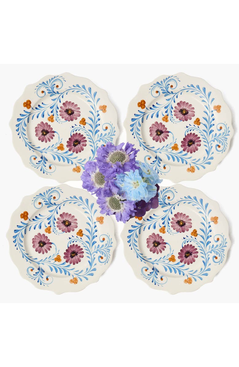 Mrs. Alice Damson Flowers Dinner Plates, Main, color, Purple