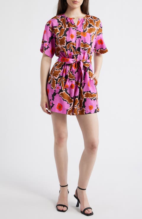 Salvinia Floral Cotton Blend Romper