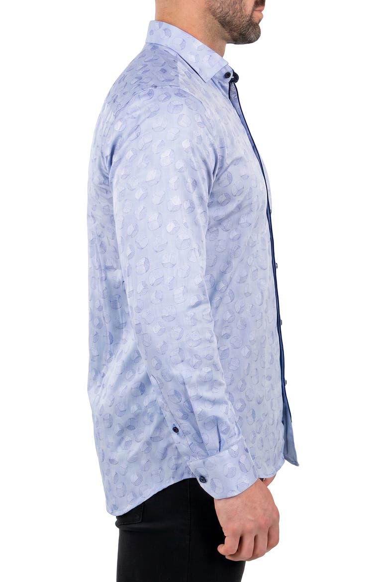 Fibonacci Contemporary Fit Button-Up Shirt, Alternate, color, GREY
