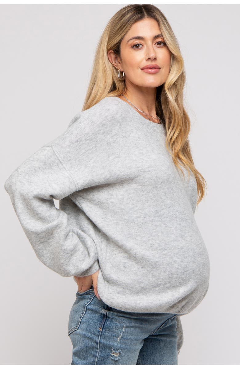 PinkBlush Basic Drop Shoulder Sweater, Alternate, color, Silver