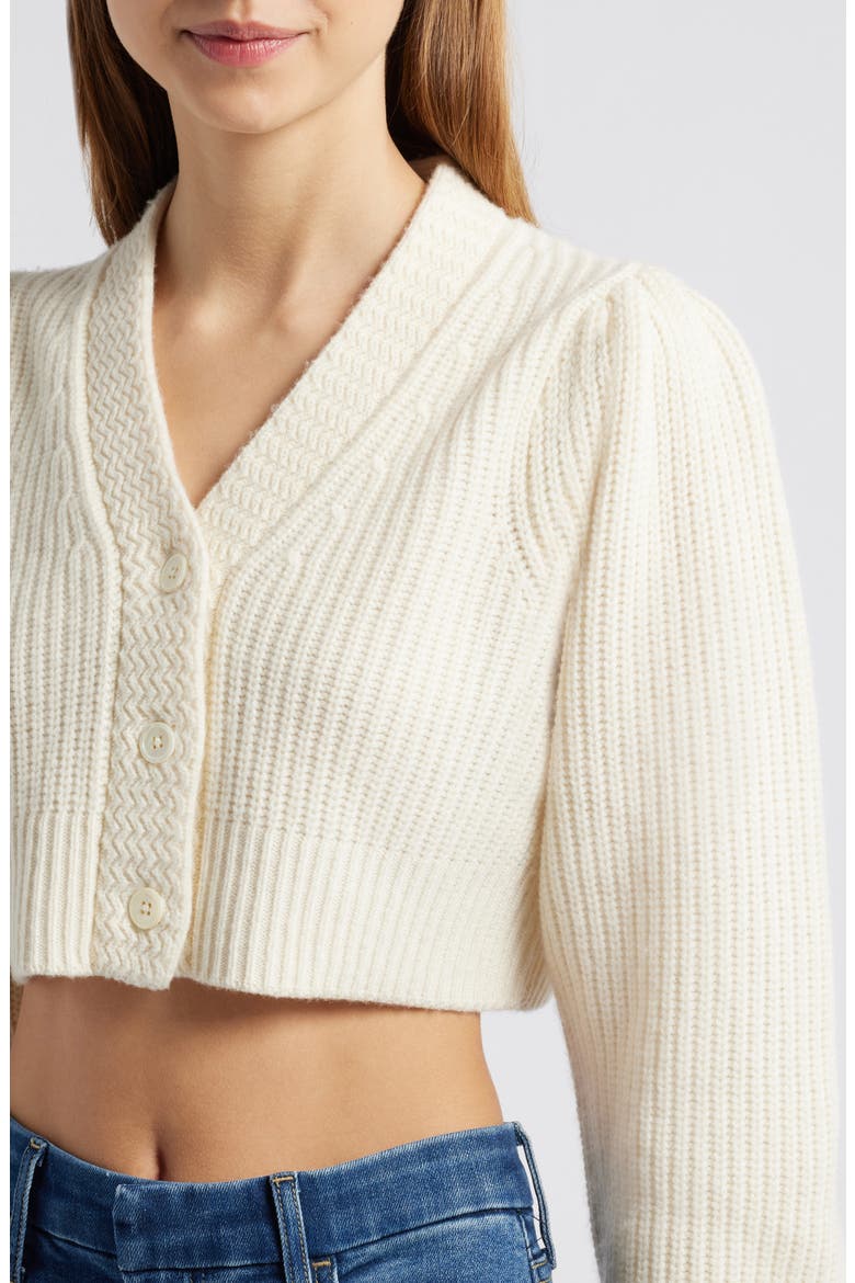 Avignon Wool & Cashmere Crop Cardigan, Alternate, color, IVORY