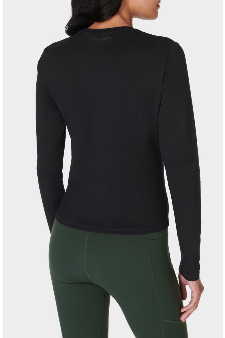 Essential Sculpt Long Sleeve T-Shirt, Alternate, color, BLACK